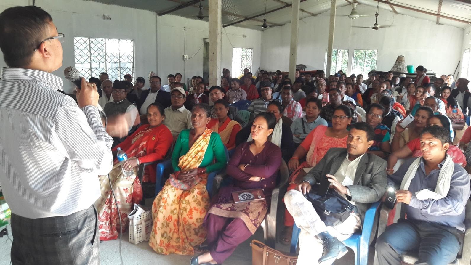 Dinesh K. Thapaliya addressing an AAWAHAAN programme at Bardghat Municipality, Nawalparasi